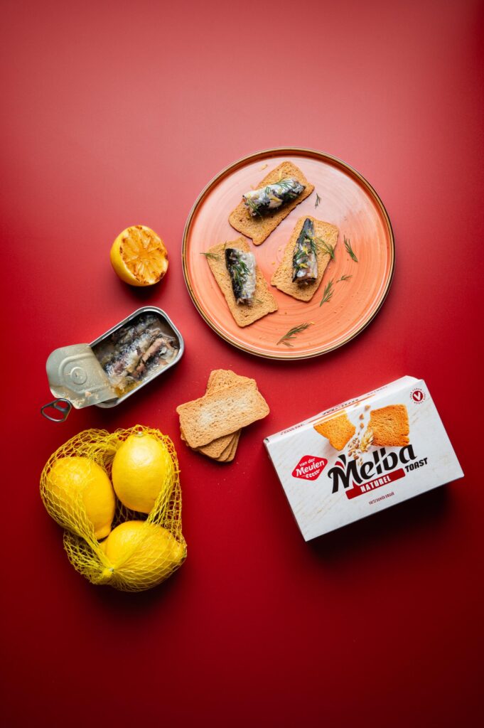 Recept melba toast naturel met sardines
