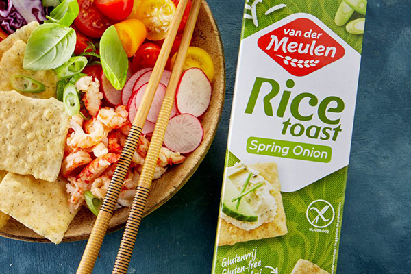 Melba Rice toast lente uit sushi bowl